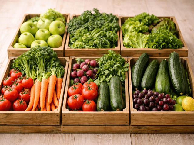 Productes ecològics de temporada amb fruita i verdura fresca al Supermercat Batallé de Vidreres